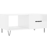 VidaXL Salontafel 90x50x40 cm bewerkt hout hoogglans wit