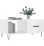 VidaXL Salontafel 90x50x40 cm bewerkt hout hoogglans wit