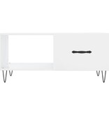 VidaXL Salontafel 90x50x40 cm bewerkt hout hoogglans wit