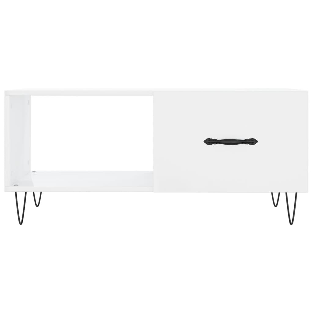 VidaXL Salontafel 90x50x40 cm bewerkt hout hoogglans wit
