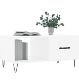 VidaXL Salontafel 90x50x40 cm bewerkt hout wit