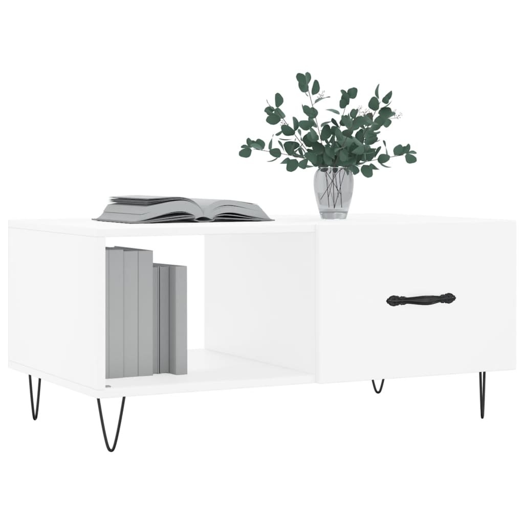 VidaXL Salontafel 90x50x40 cm bewerkt hout wit