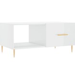 VidaXL Salontafel 90x50x40 cm bewerkt hout hoogglans wit