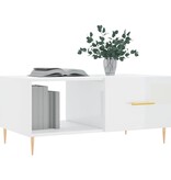 VidaXL Salontafel 90x50x40 cm bewerkt hout hoogglans wit