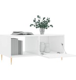 VidaXL Salontafel 90x50x40 cm bewerkt hout hoogglans wit