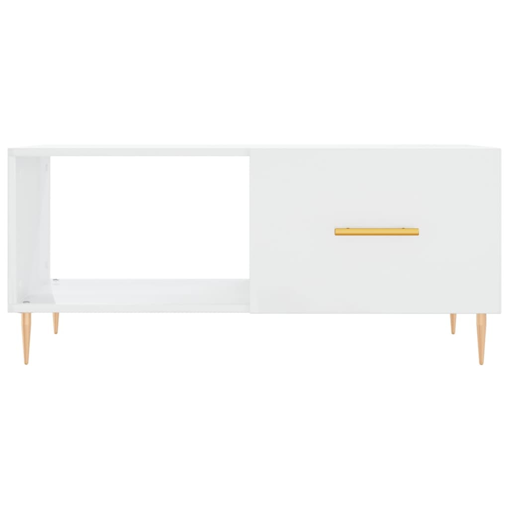 VidaXL Salontafel 90x50x40 cm bewerkt hout hoogglans wit