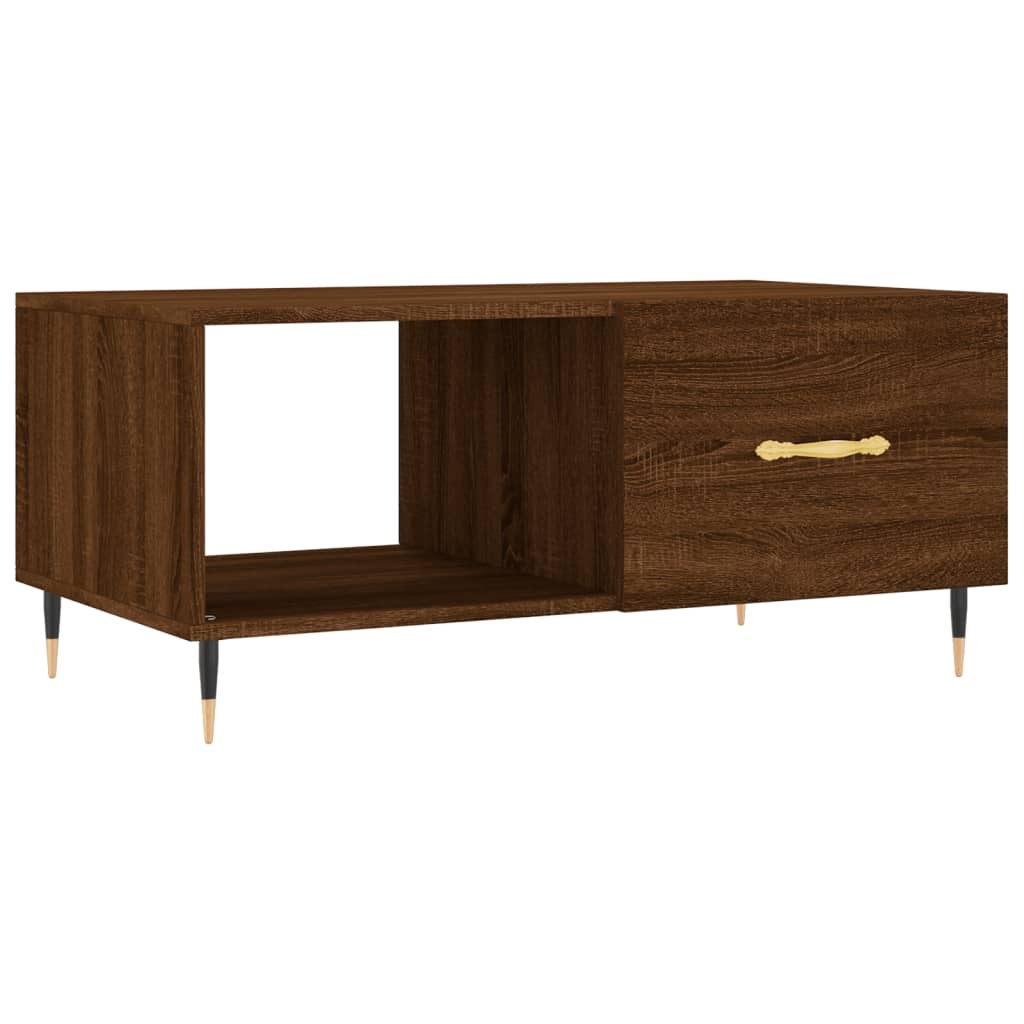 VidaXL Salontafel 90x50x40 cm bewerkt hout bruineikenkleurig