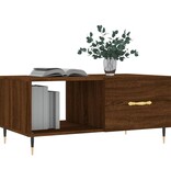 VidaXL Salontafel 90x50x40 cm bewerkt hout bruineikenkleurig