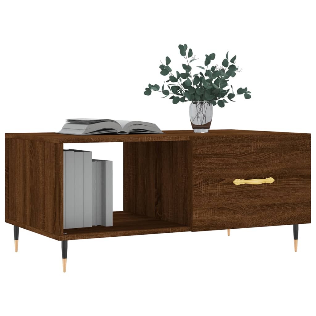 VidaXL Salontafel 90x50x40 cm bewerkt hout bruineikenkleurig