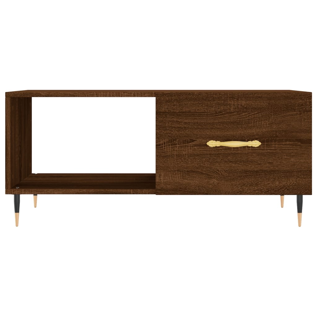 VidaXL Salontafel 90x50x40 cm bewerkt hout bruineikenkleurig