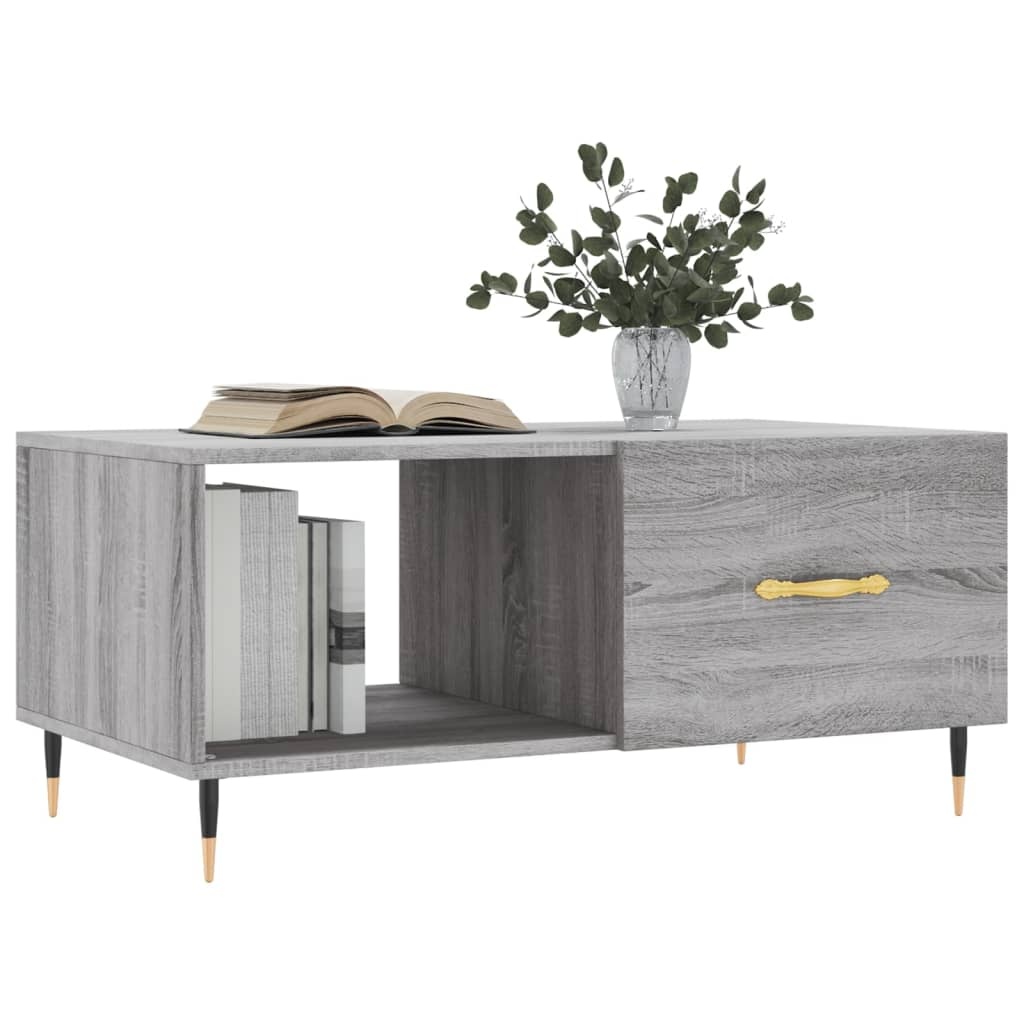 VidaXL Salontafel 90x50x40 cm bewerkt hout grijs sonoma eikenkleurig