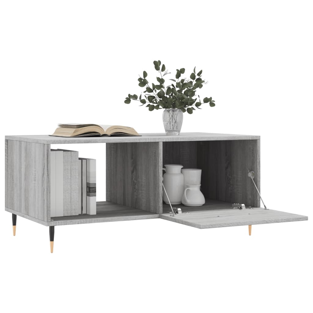 VidaXL Salontafel 90x50x40 cm bewerkt hout grijs sonoma eikenkleurig