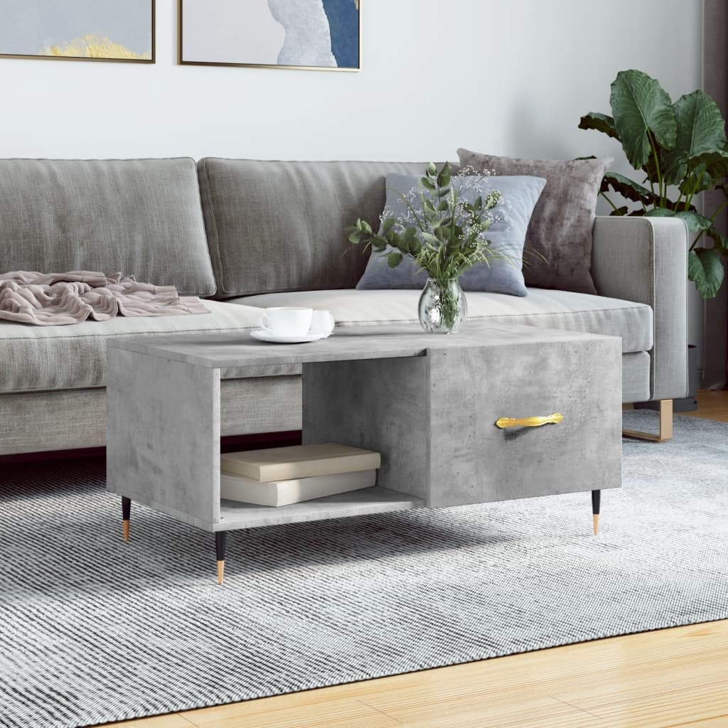 VidaXL Salontafel 90x50x40 cm bewerkt hout betongrijs