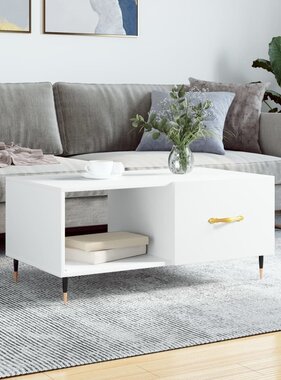 VidaXL Salontafel 90x50x40 cm bewerkt hout wit