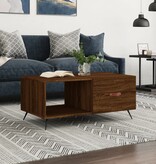 VidaXL Salontafel 90x50x40 cm bewerkt hout bruineikenkleurig