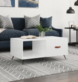 VidaXL Salontafel 90x50x40 cm bewerkt hout hoogglans wit
