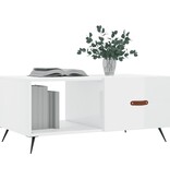VidaXL Salontafel 90x50x40 cm bewerkt hout hoogglans wit