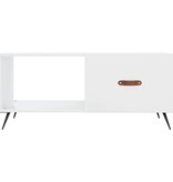 VidaXL Salontafel 90x50x40 cm bewerkt hout hoogglans wit
