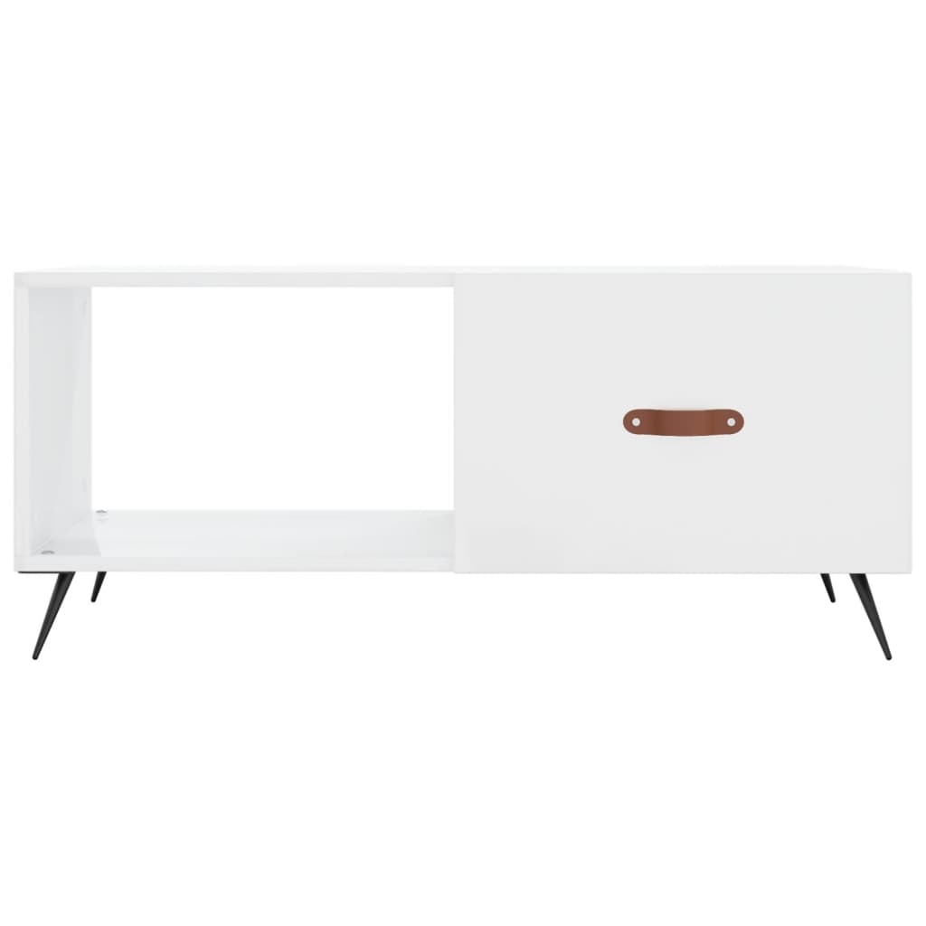 VidaXL Salontafel 90x50x40 cm bewerkt hout hoogglans wit