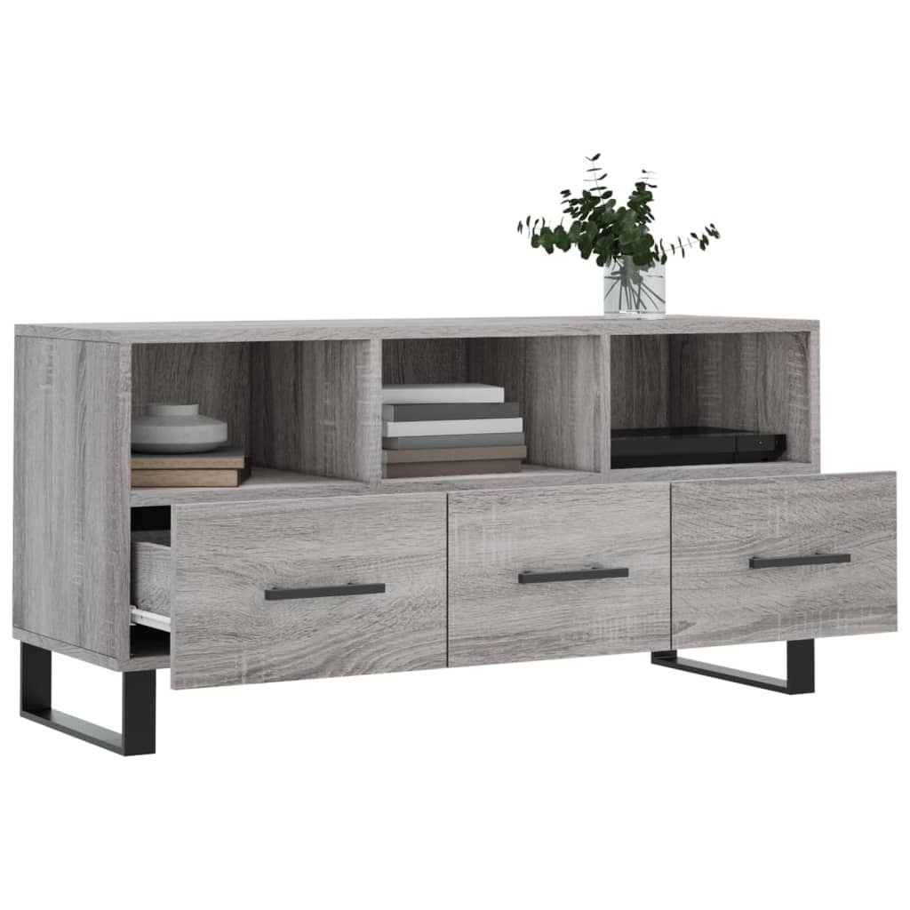 vidaXL Tv-meubel 102x36x50 cm bewerkt hout grijs sonoma eikenkleurig