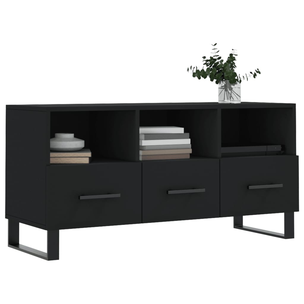 VidaXL Tv-meubel 102x36x50 cm bewerkt hout zwart