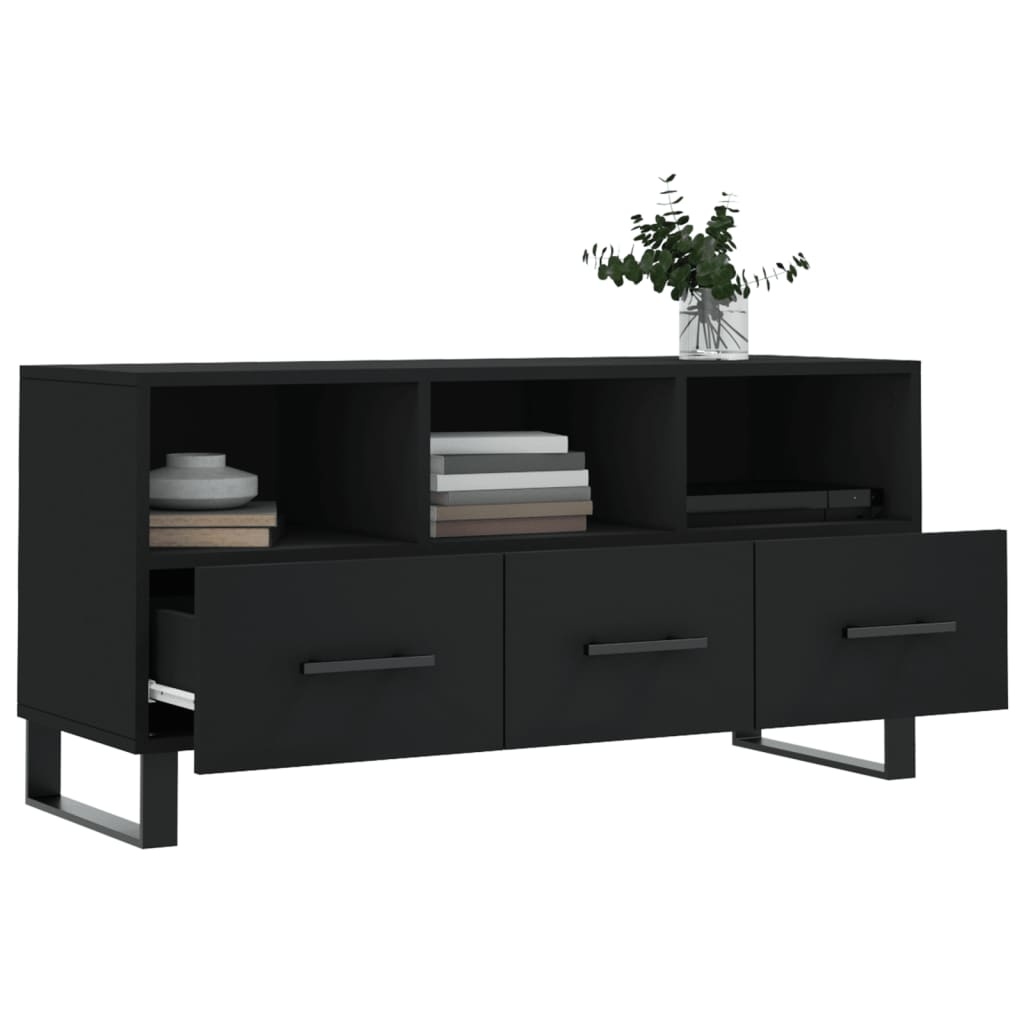 VidaXL Tv-meubel 102x36x50 cm bewerkt hout zwart