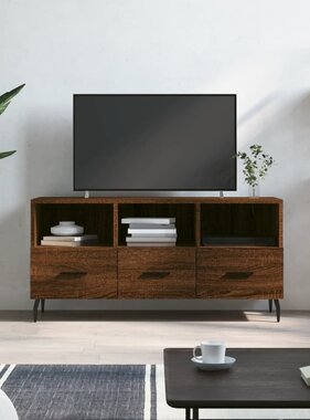 vidaXL Tv-meubel 102x36x50 cm bewerkt hout bruineikenkleurig