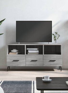 VidaXL Tv-meubel 102x36x50 cm bewerkt hout grijs sonoma eikenkleurig