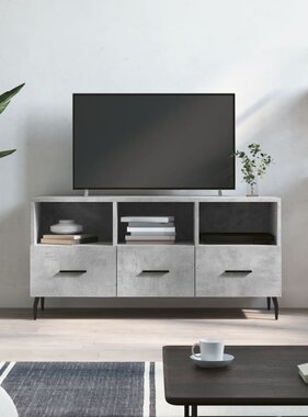 vidaXL Tv-meubel 102x36x50 cm bewerkt hout betongrijs