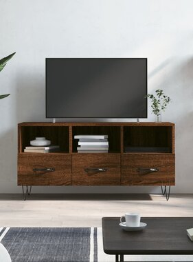 vidaXL Tv-meubel 102x36x50 cm bewerkt hout bruineikenkleurig