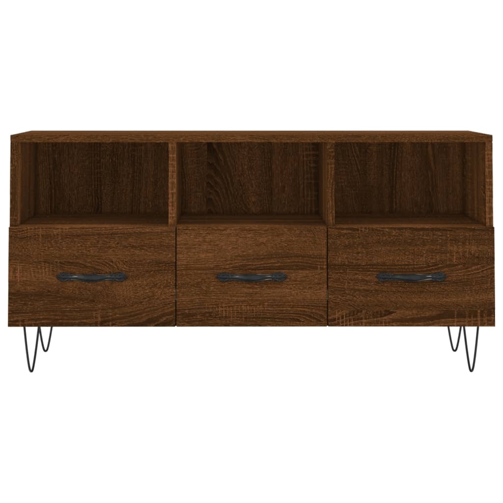 vidaXL Tv-meubel 102x36x50 cm bewerkt hout bruineikenkleurig