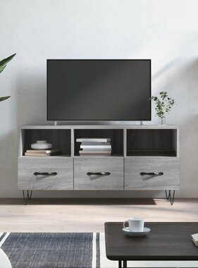 vidaXL Tv-meubel 102x36x50 cm bewerkt hout grijs sonoma eikenkleurig