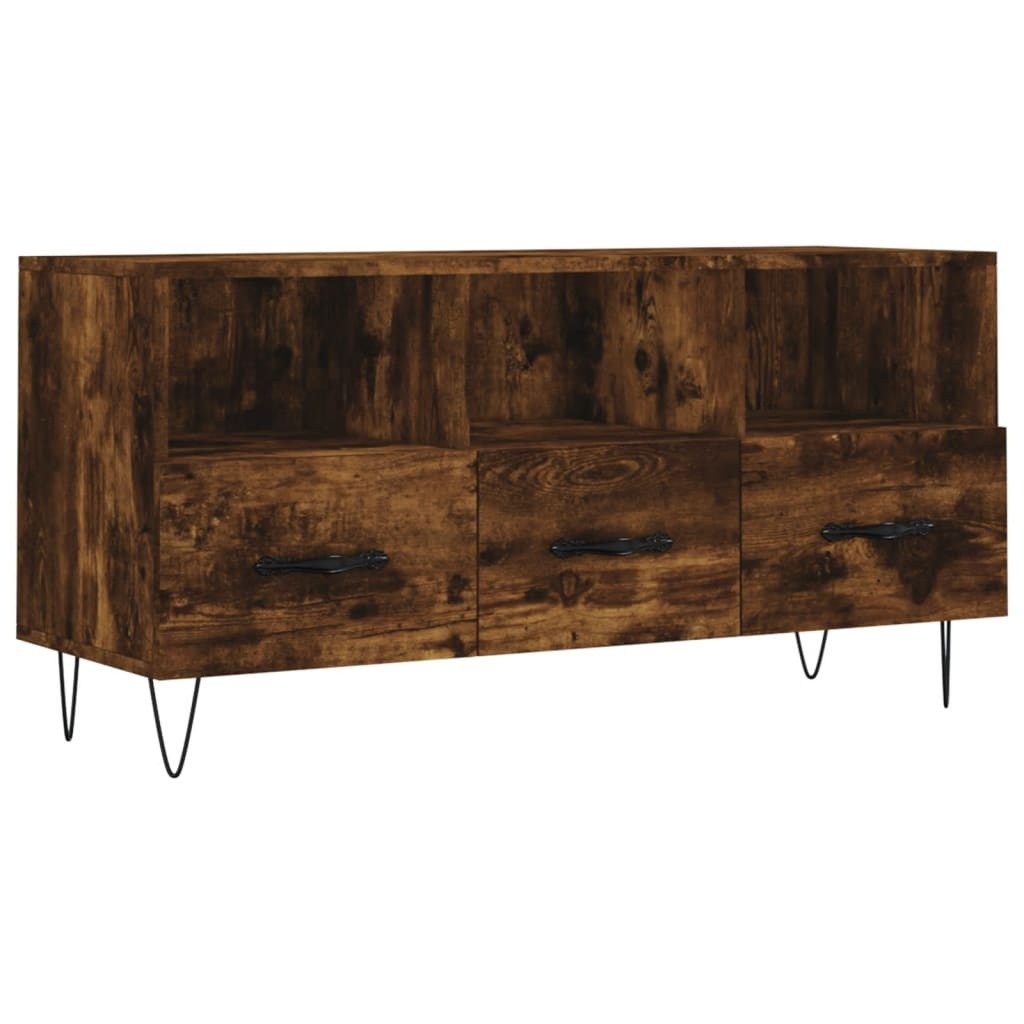 vidaXL Tv-meubel 102x36x50 cm bewerkt hout gerookt eikenkleurig