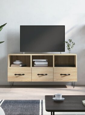 VidaXL Tv-meubel 102x36x50 cm bewerkt hout sonoma eikenkleurig