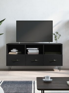 vidaXL Tv-meubel 102x36x50 cm bewerkt hout zwart