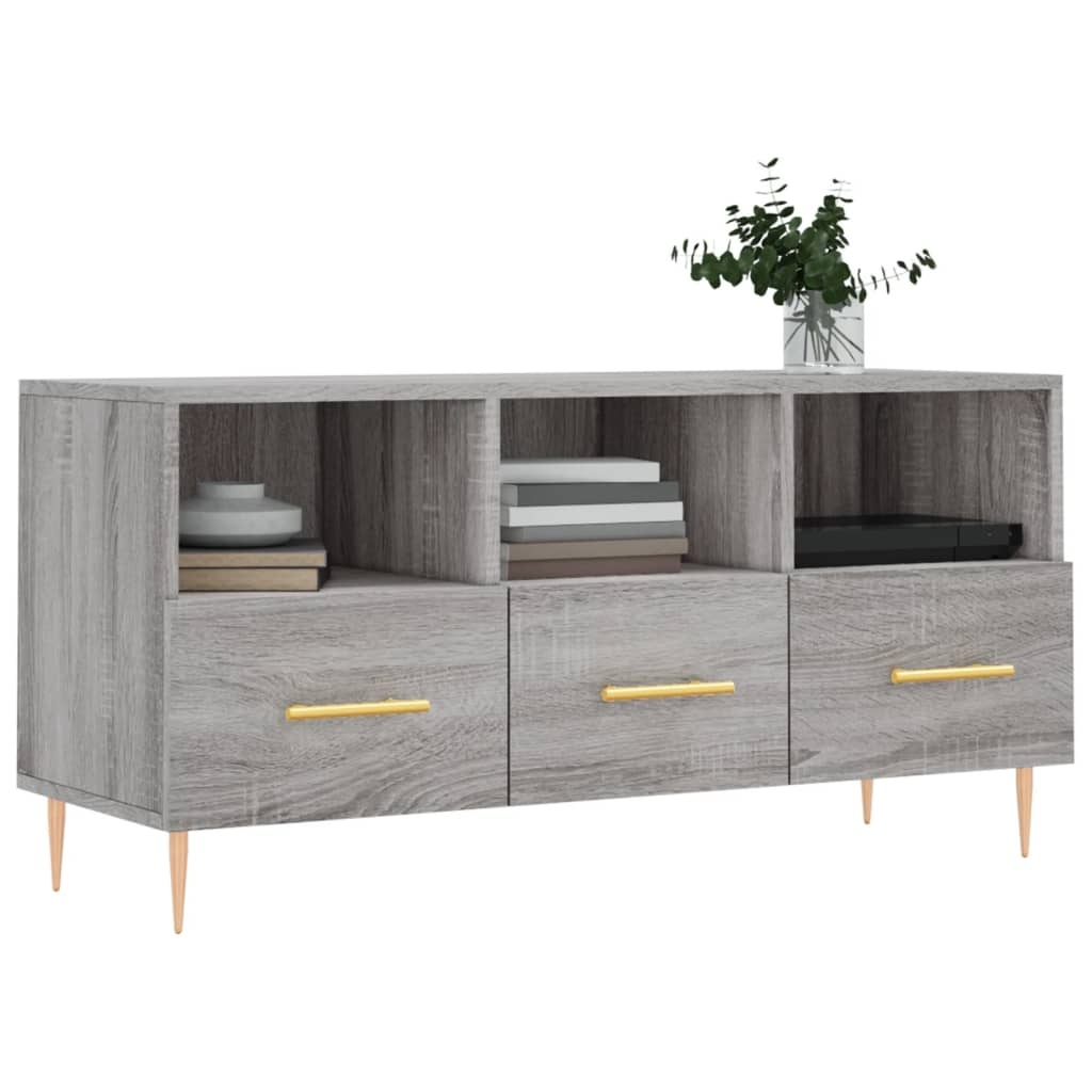 VidaXL Tv-meubel 102x36x50 cm bewerkt hout grijs sonoma eikenkleurig