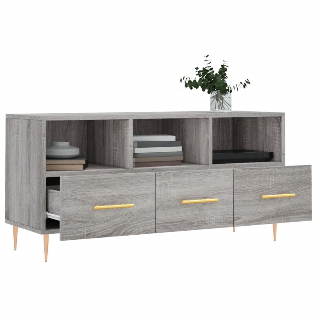 VidaXL Tv-meubel 102x36x50 cm bewerkt hout grijs sonoma eikenkleurig
