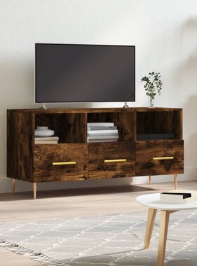 vidaXL Tv-meubel 102x36x50 cm bewerkt hout gerookt eikenkleurig