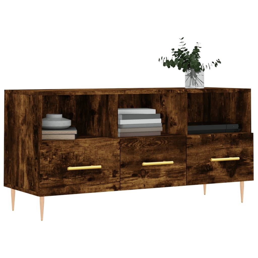 VidaXL Tv-meubel 102x36x50 cm bewerkt hout gerookt eikenkleurig