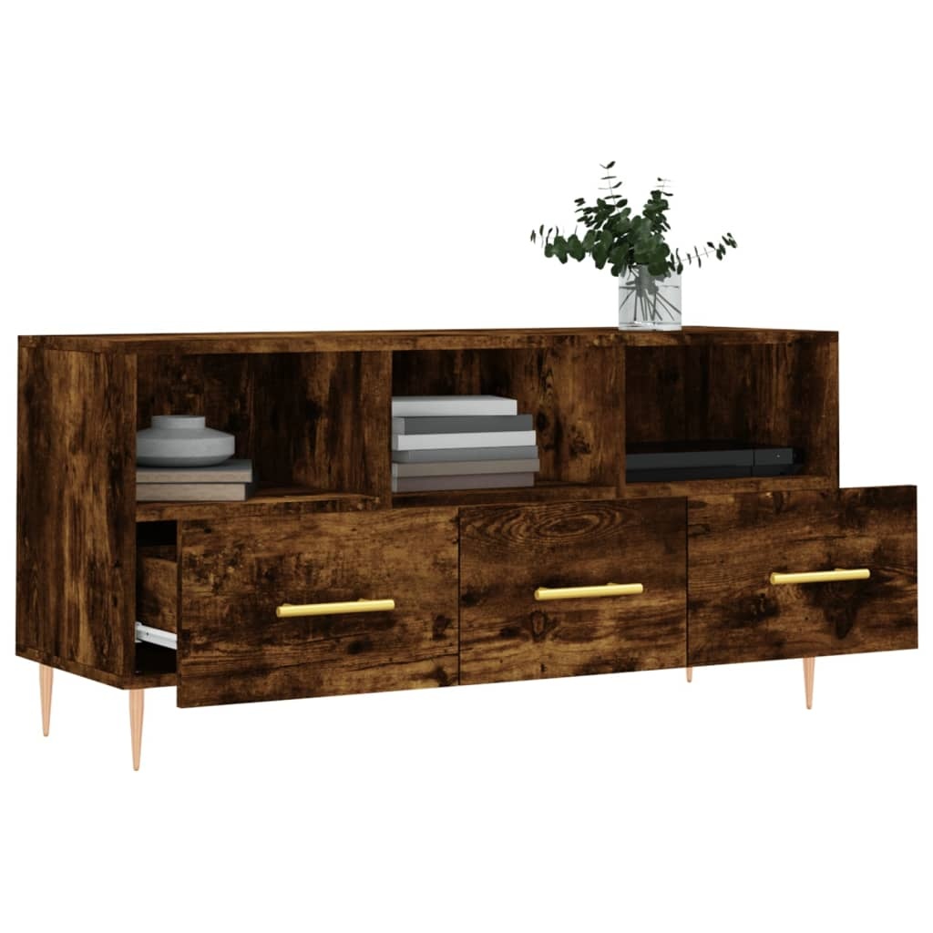 VidaXL Tv-meubel 102x36x50 cm bewerkt hout gerookt eikenkleurig