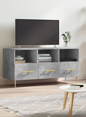 vidaXL Tv-meubel 102x36x50 cm bewerkt hout betongrijs