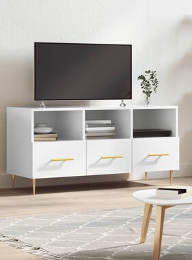 VidaXL Tv-meubel 102x36x50 cm bewerkt hout hoogglans wit