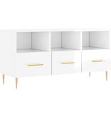 VidaXL Tv-meubel 102x36x50 cm bewerkt hout hoogglans wit