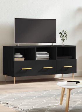 vidaXL Tv-meubel 102x36x50 cm bewerkt hout zwart