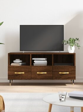 vidaXL Tv-meubel 102x36x50 cm bewerkt hout bruineikenkleurig