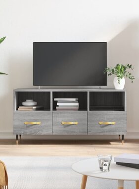 vidaXL Tv-meubel 102x36x50 cm bewerkt hout grijs sonoma eikenkleurig