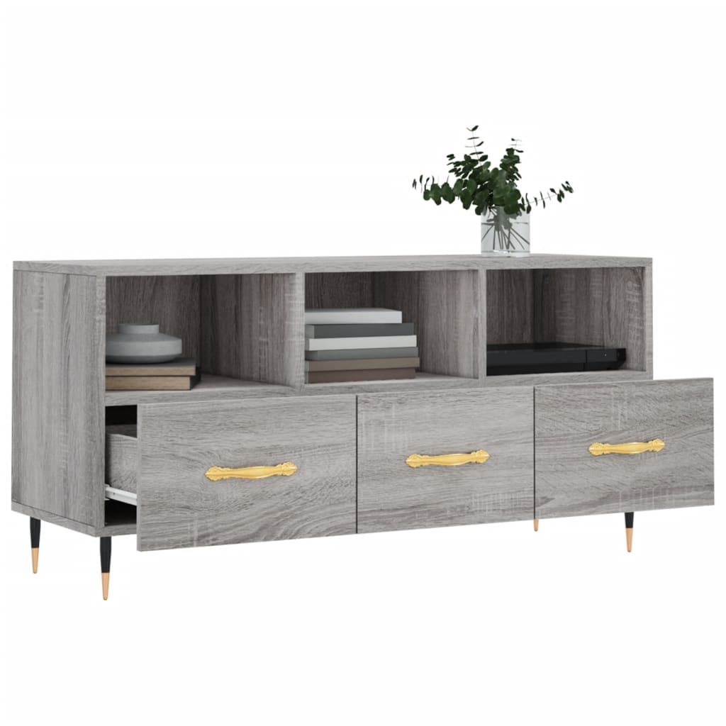 vidaXL Tv-meubel 102x36x50 cm bewerkt hout grijs sonoma eikenkleurig