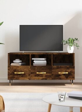 vidaXL Tv-meubel 102x36x50 cm bewerkt hout gerookt eikenkleurig