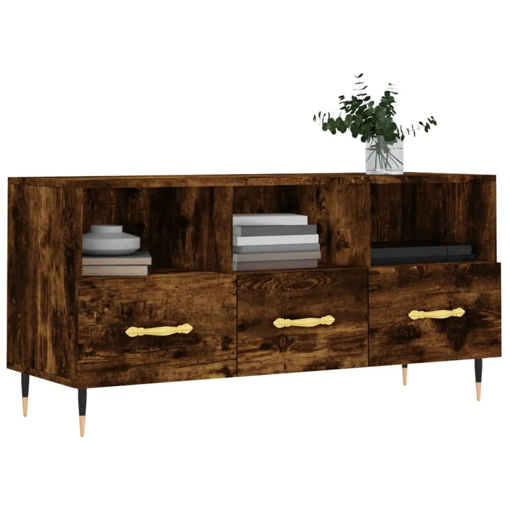 VidaXL Tv-meubel 102x36x50 cm bewerkt hout gerookt eikenkleurig