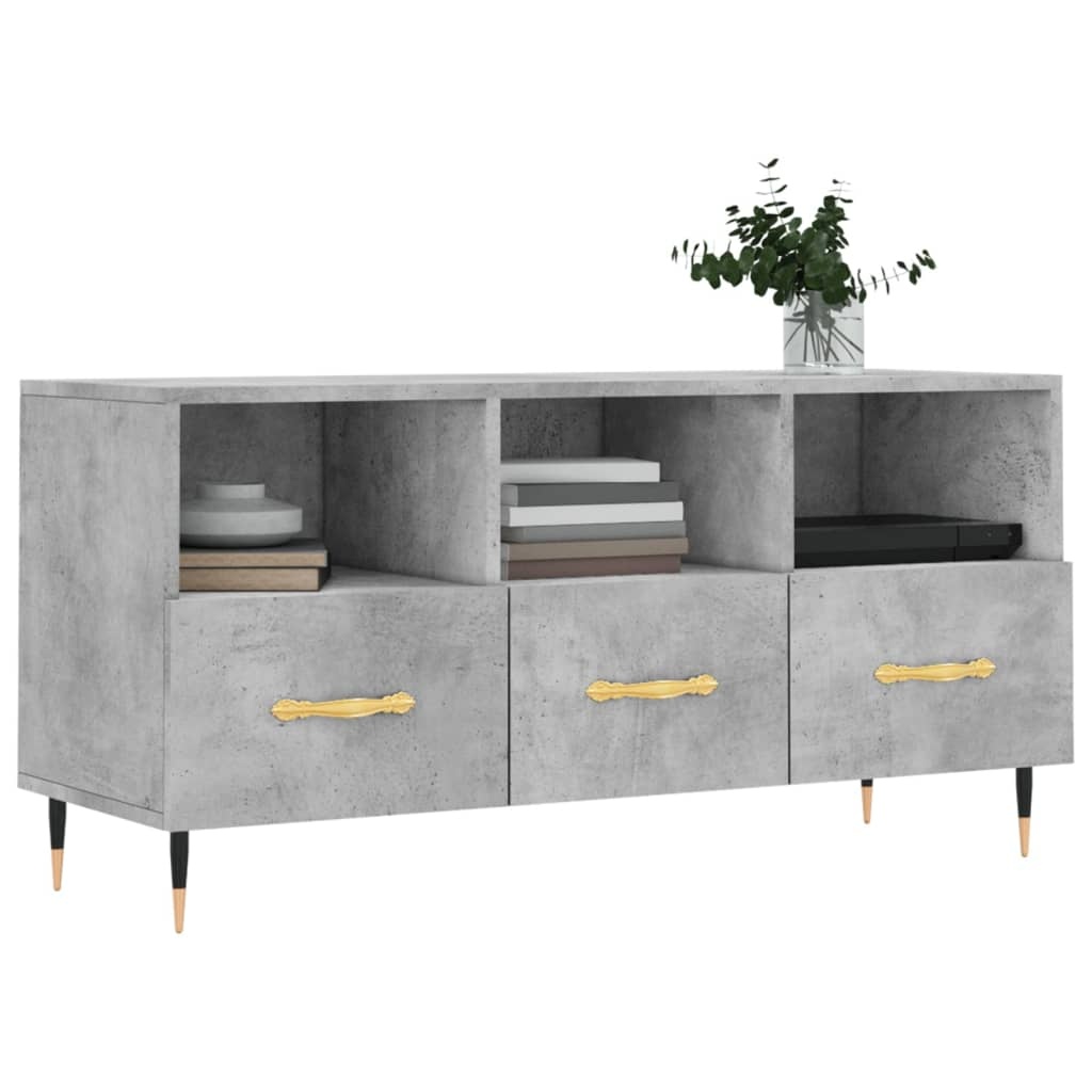 VidaXL Tv-meubel 102x36x50 cm bewerkt hout betongrijs